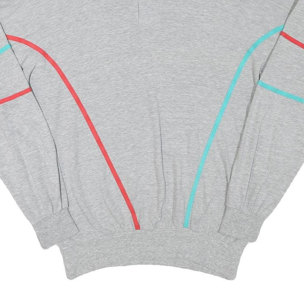 CALIDA Mens Grey & Aqua Polo Collar Sweatshirt M Cotton Blend Casual Retro Style