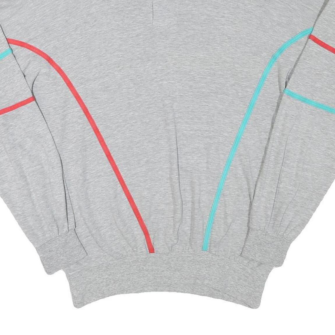 CALIDA Mens Grey & Aqua Polo Collar Sweatshirt M Cotton Blend Casual Retro Style