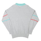 CALIDA Mens Grey & Aqua Polo Collar Sweatshirt M Cotton Blend Casual Retro Style