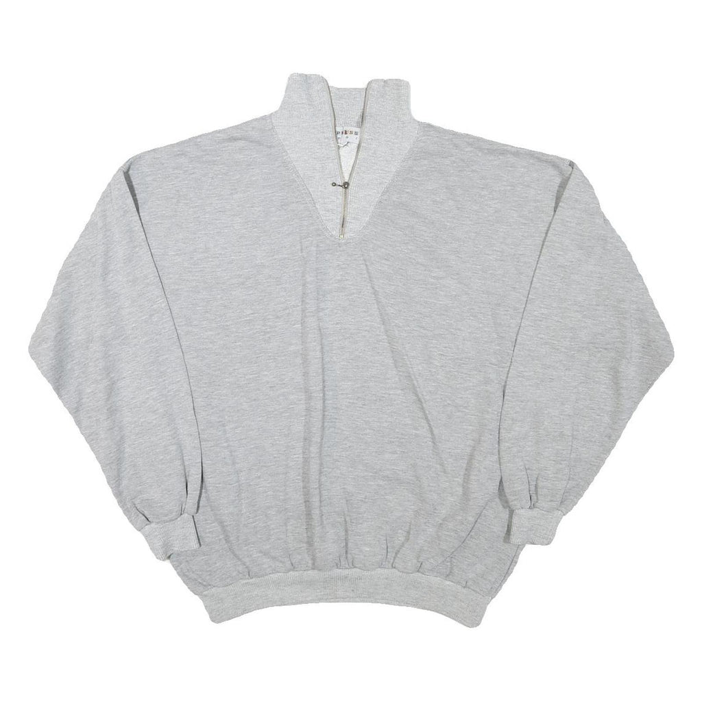 EXPRESS Mens Grey Half Zip Sweatshirt M Cotton Blend Pullover Casual