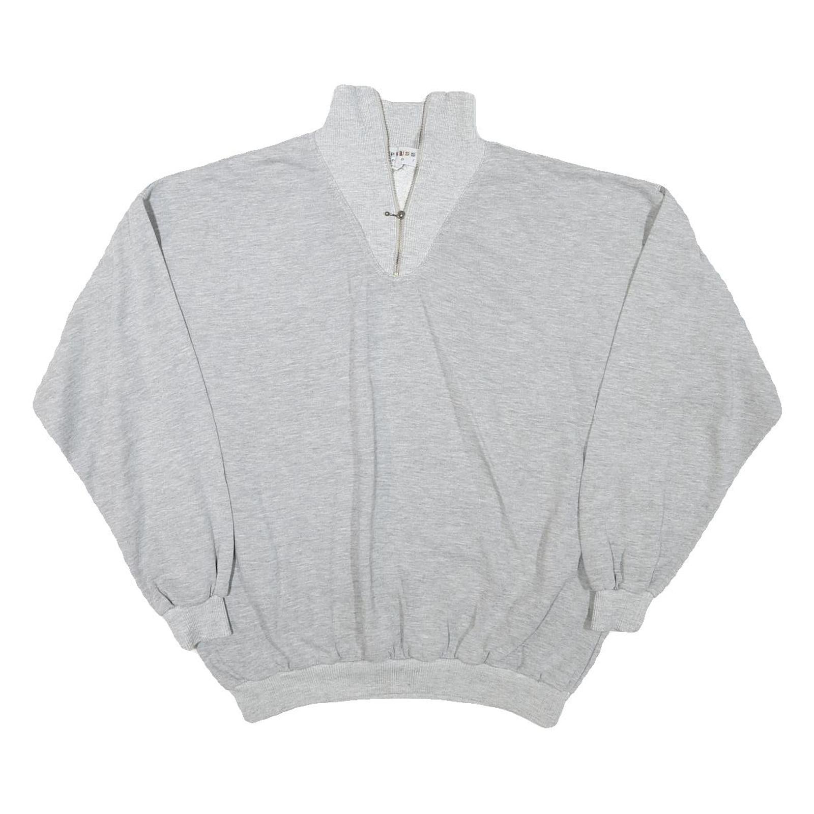 EXPRESS Mens Grey Half Zip Sweatshirt M Cotton Blend Pullover Casual
