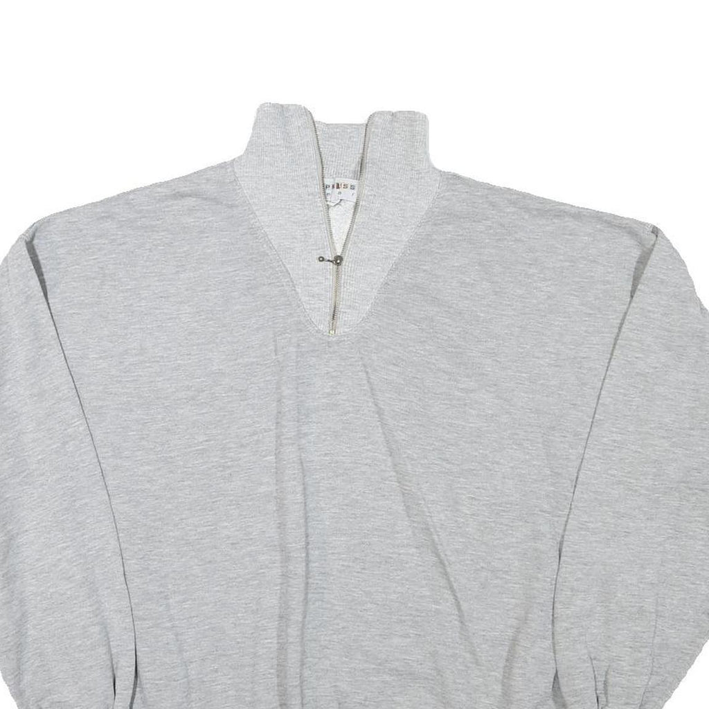 EXPRESS Mens Grey Half Zip Sweatshirt M Cotton Blend Pullover Casual