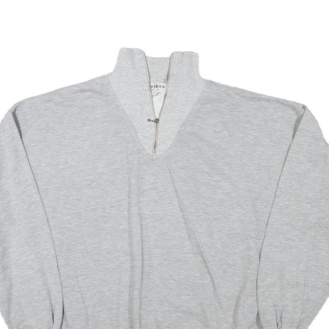EXPRESS Mens Grey Half Zip Sweatshirt M Cotton Blend Pullover Casual