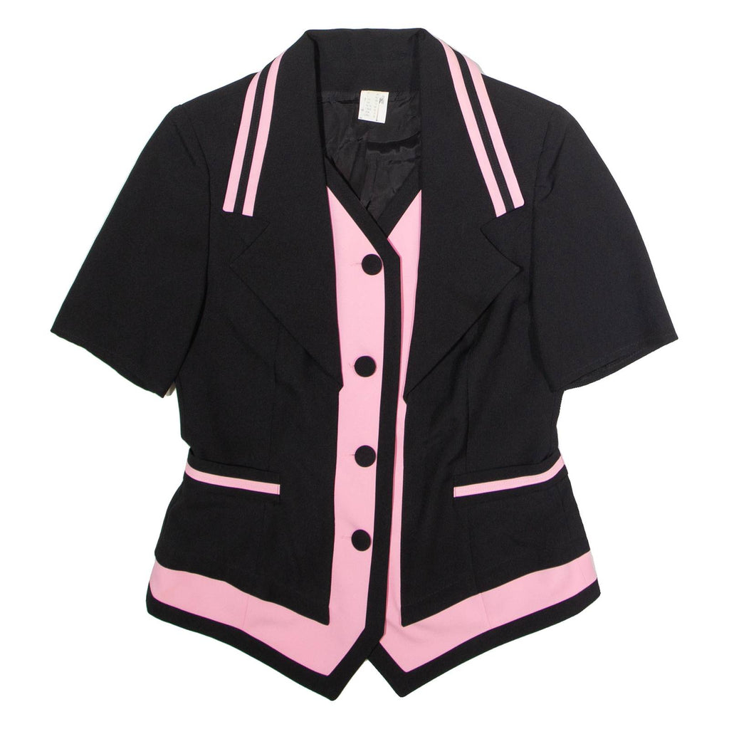 PM Womens Blazer Jacket Black Colourblock UK 10