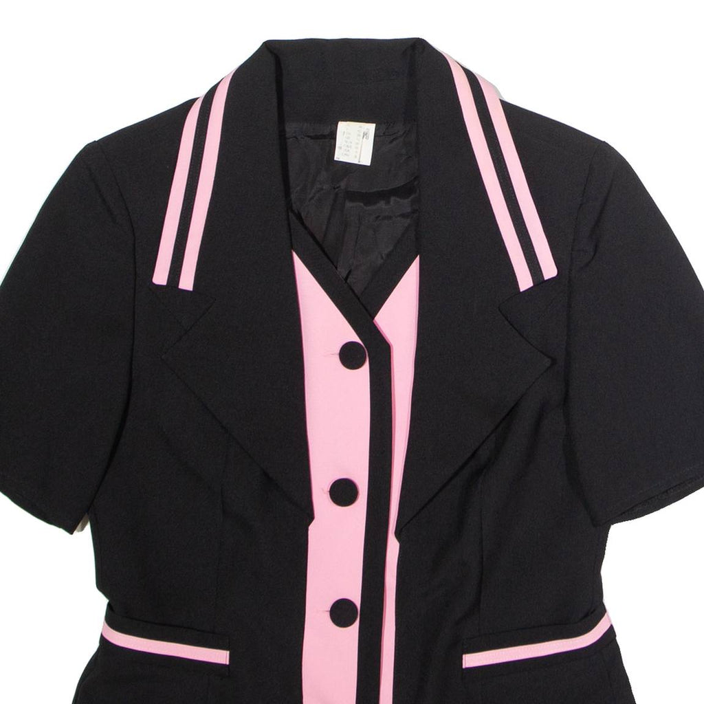 PM Womens Blazer Jacket Black Colourblock UK 10