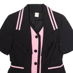 PM Womens Blazer Jacket Black Colourblock UK 10