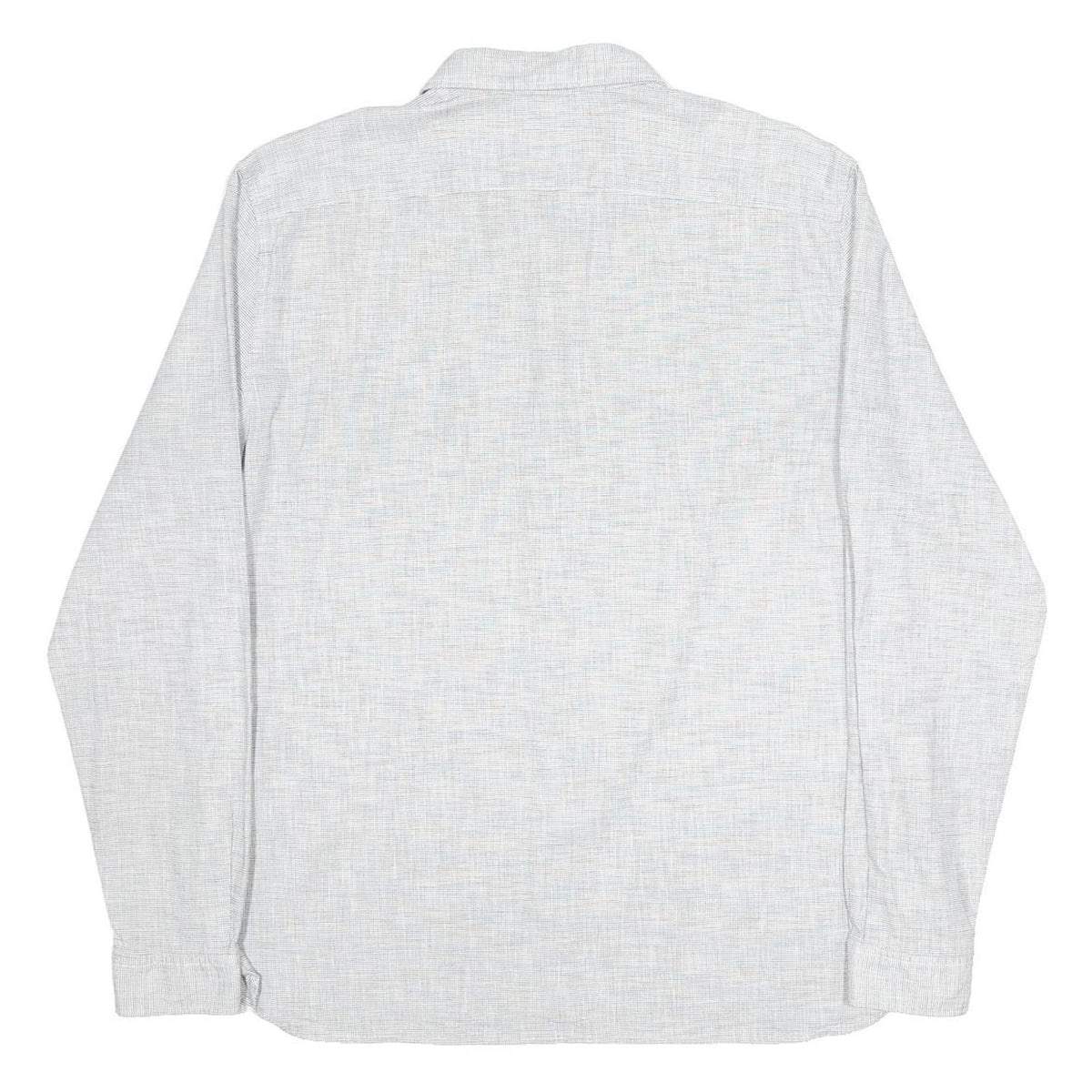 LACOSTE Mens Grey & Blue Check Shirt XL Cotton Blend Button-Down Collar Long