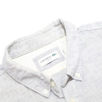 LACOSTE Mens Grey & Blue Check Shirt XL Cotton Blend Button-Down Collar Long