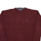 CHAPS RALPH LAUREN Mens Maroon Plain Crew Neck Basic Knit L Cotton Blend Jumper