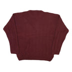 CHAPS RALPH LAUREN Mens Maroon Plain Crew Neck Basic Knit L Cotton Blend Jumper