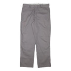 DICKIES Mens Cotton Blend Grey Regular Fit Straight Leg Trousers W34 L30