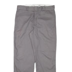 DICKIES Mens Cotton Blend Grey Regular Fit Straight Leg Trousers W34 L30