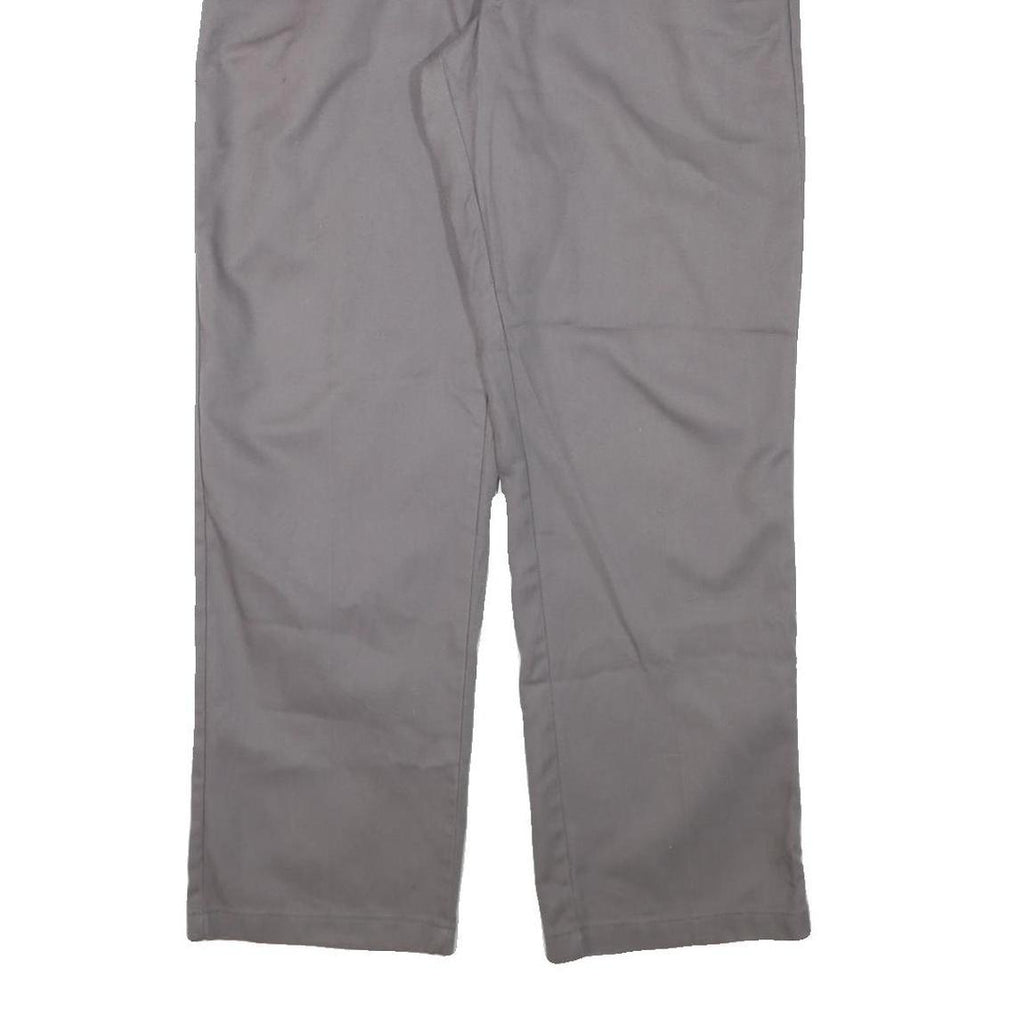 DICKIES Mens Cotton Blend Grey Regular Fit Straight Leg Trousers W34 L30