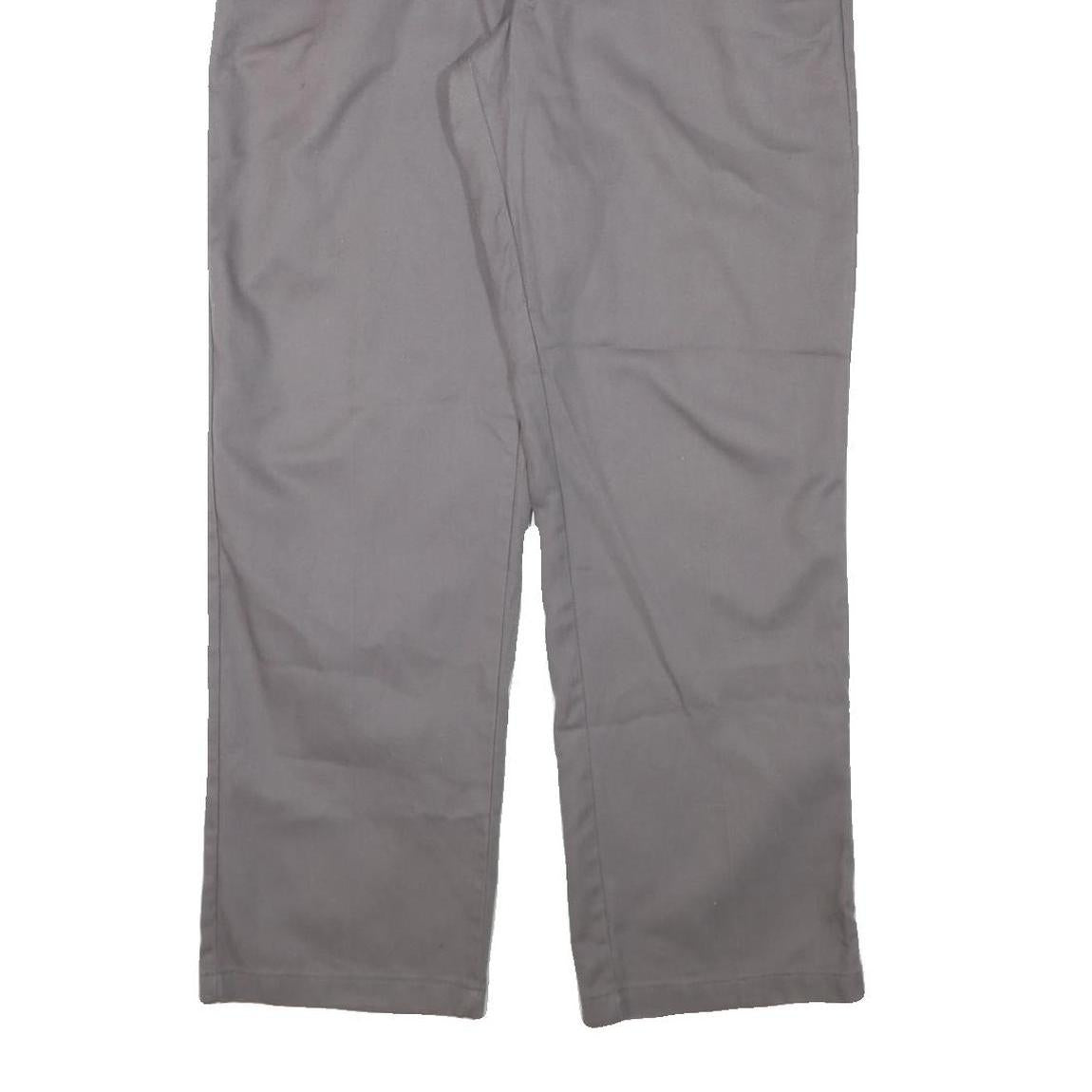 DICKIES Mens Cotton Blend Grey Regular Fit Straight Leg Trousers W34 L30