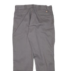 DICKIES Mens Cotton Blend Grey Regular Fit Straight Leg Trousers W34 L30