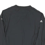 ADIDAS Mens Black Nylon V Neck Athletic Jacket L Plain Sportswear