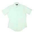 Mens Light Green Plain Shirt M Short Sleeve Button Closure Classic Fit