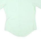 Mens Light Green Plain Shirt M Short Sleeve Button Closure Classic Fit
