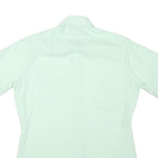 Mens Light Green Plain Shirt M Short Sleeve Button Closure Classic Fit