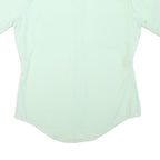 Mens Light Green Plain Shirt M Short Sleeve Button Closure Classic Fit