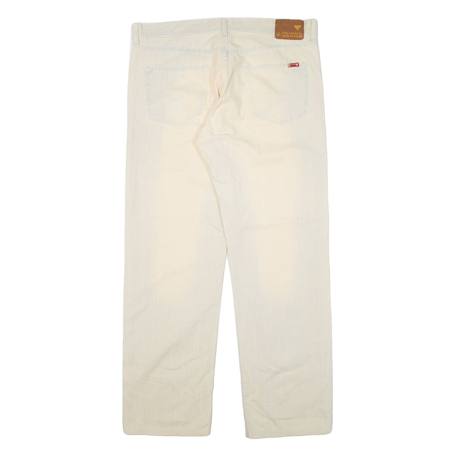 GUESS JEANS Mens Trousers Cream Regular Straight W38 L31
