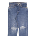 LEVI'S Womens Blue Regular Straight Denim Rinse W27 L26 Distressed Button Jeans
