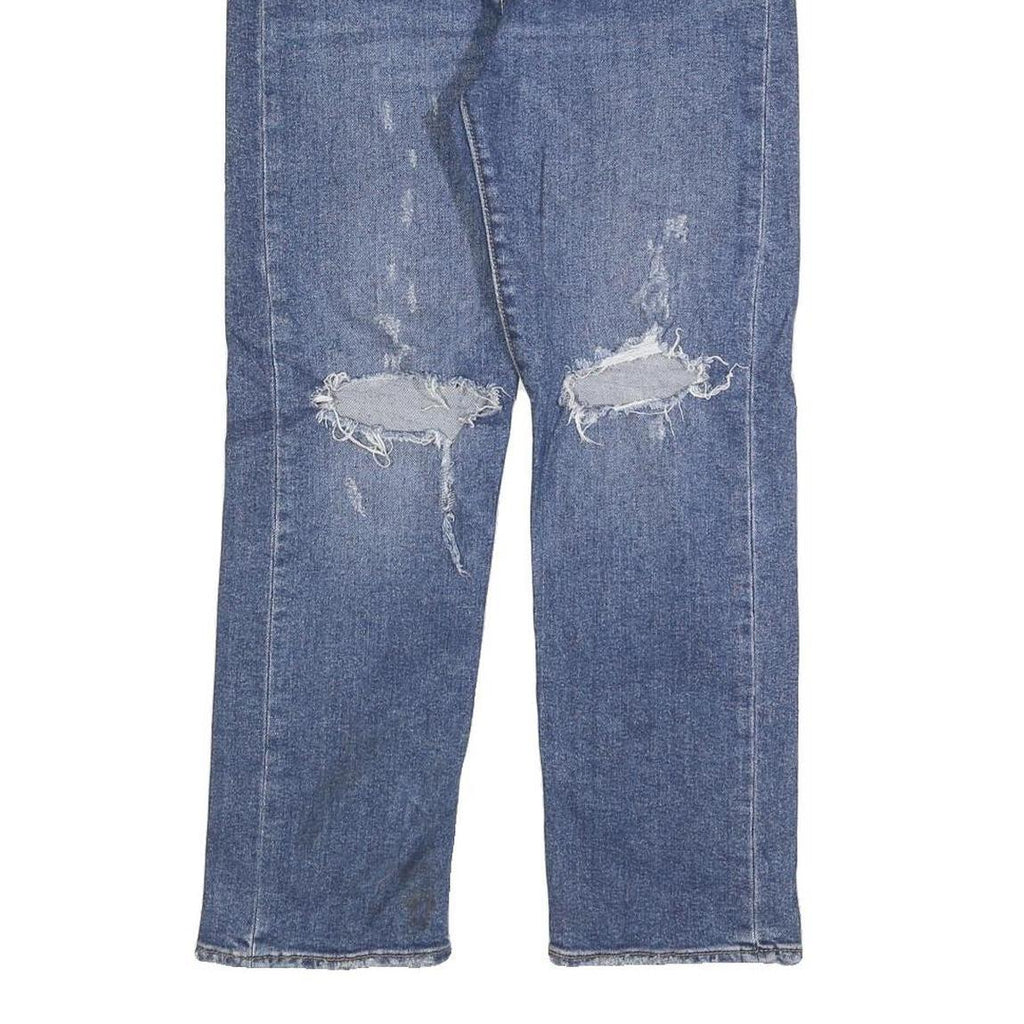 LEVI'S Womens Blue Regular Straight Denim Rinse W27 L26 Distressed Button Jeans