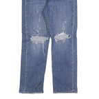 LEVI'S Womens Blue Regular Straight Denim Rinse W27 L26 Distressed Button Jeans