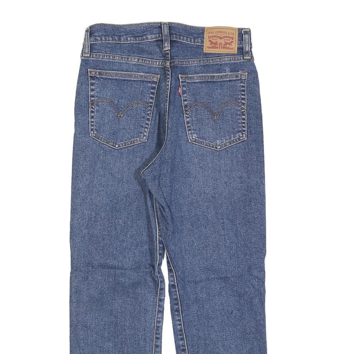 LEVI'S Womens Blue Regular Straight Denim Rinse W27 L26 Distressed Button Jeans