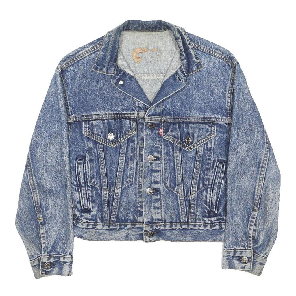 LEVI'S Girls Blue Denim Jacket M Cotton Blend Button Closure Classic Fit