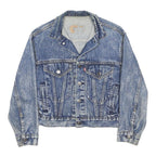 LEVI'S Girls Blue Denim Jacket M Cotton Blend Button Closure Classic Fit