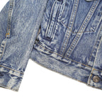 LEVI'S Girls Blue Denim Jacket M Cotton Blend Button Closure Classic Fit