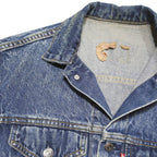 LEVI'S Girls Blue Denim Jacket M Cotton Blend Button Closure Classic Fit