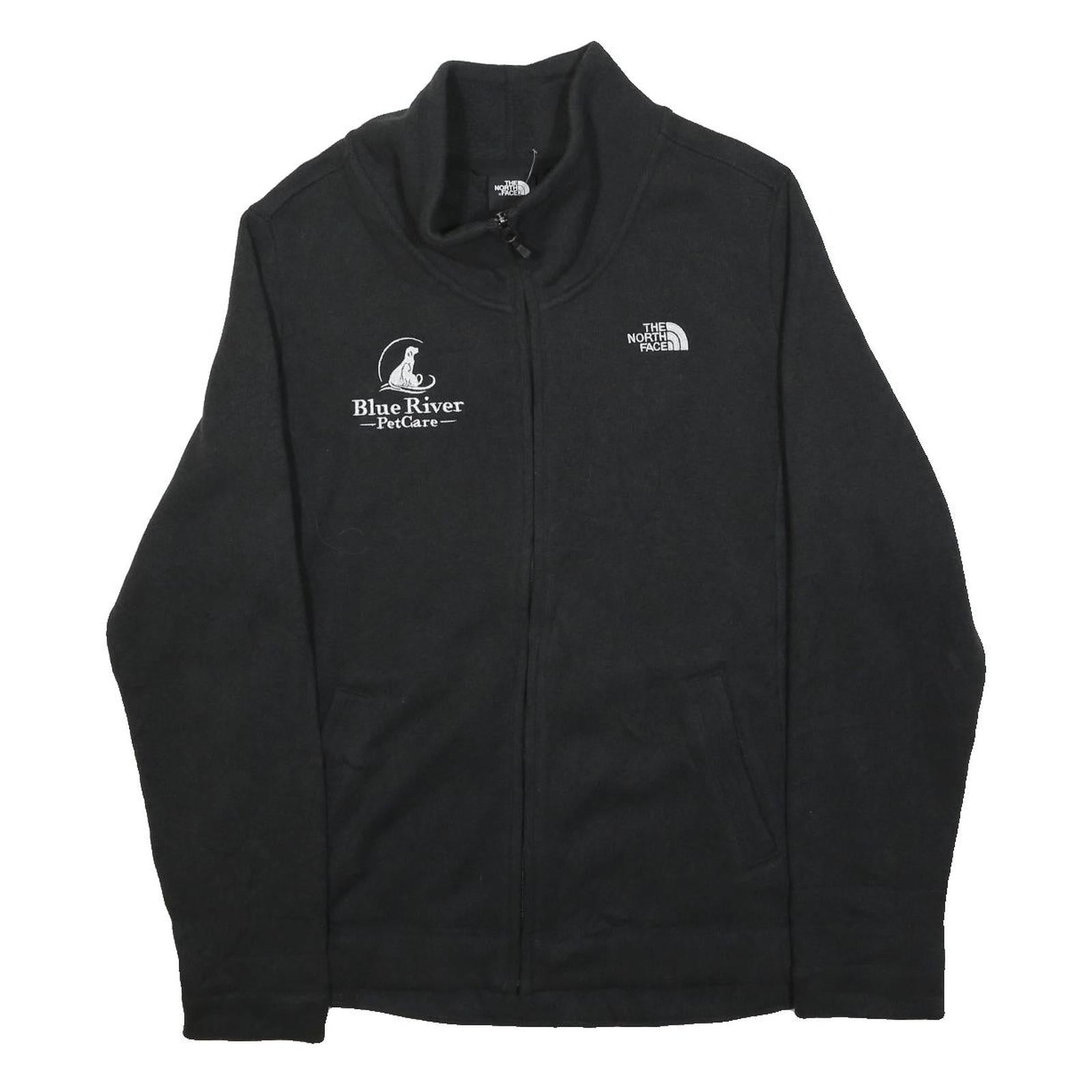 THE NORTH FACE Womens Black Jackets 2XL Polyester Zip Plain Blue River Pet Care