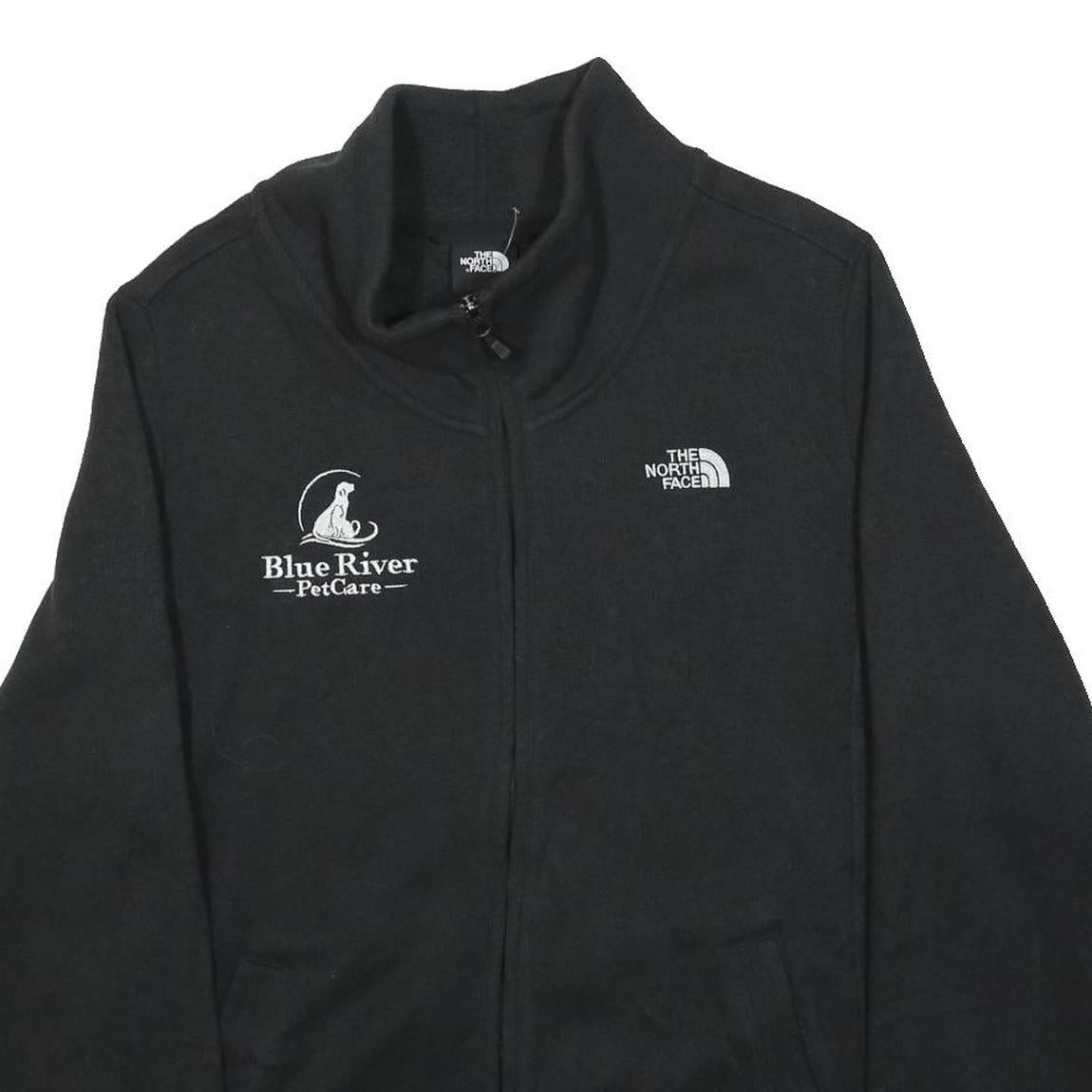 THE NORTH FACE Womens Black Jackets 2XL Polyester Zip Plain Blue River Pet Care