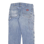 DICKIES Mens Jeans Blue Relaxed Straight Denim Light W34 L31 Workwear