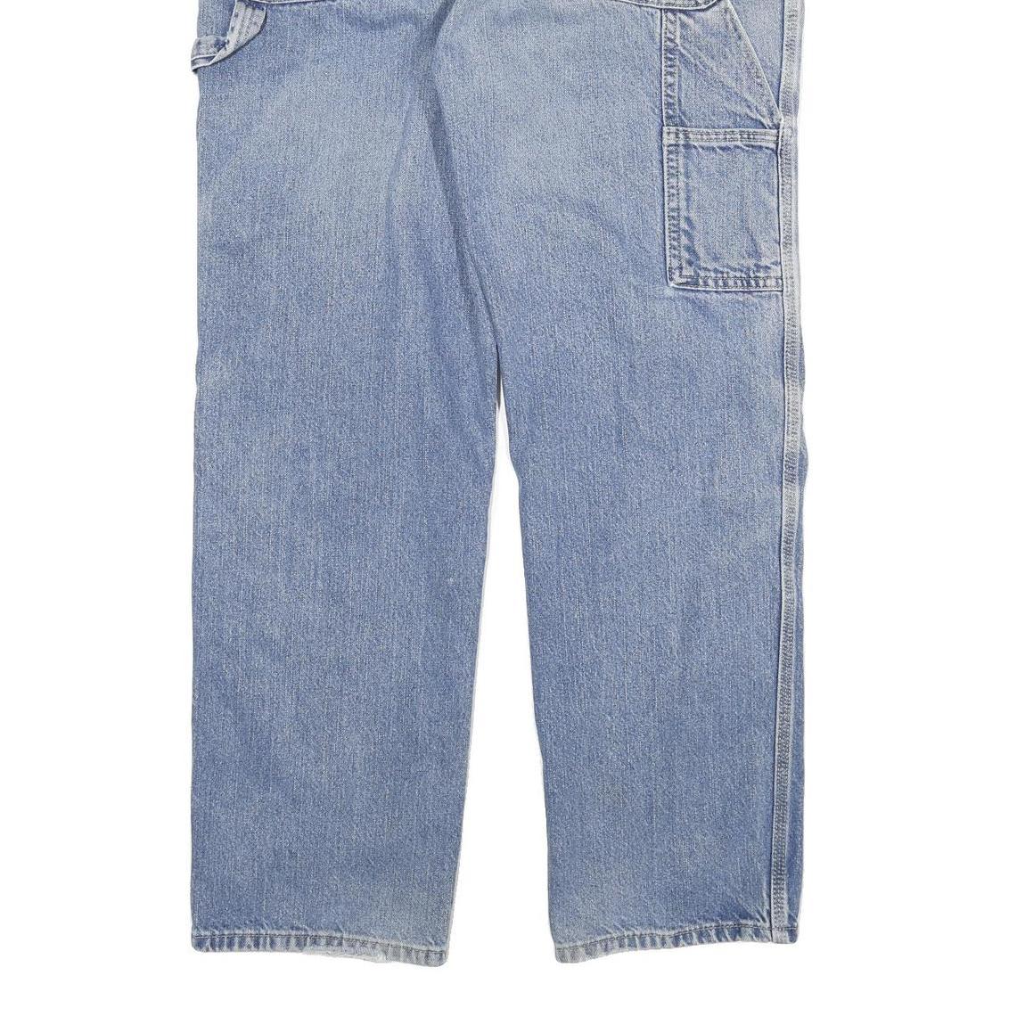 DICKIES Mens Jeans Blue Relaxed Straight Denim Light W34 L31 Workwear