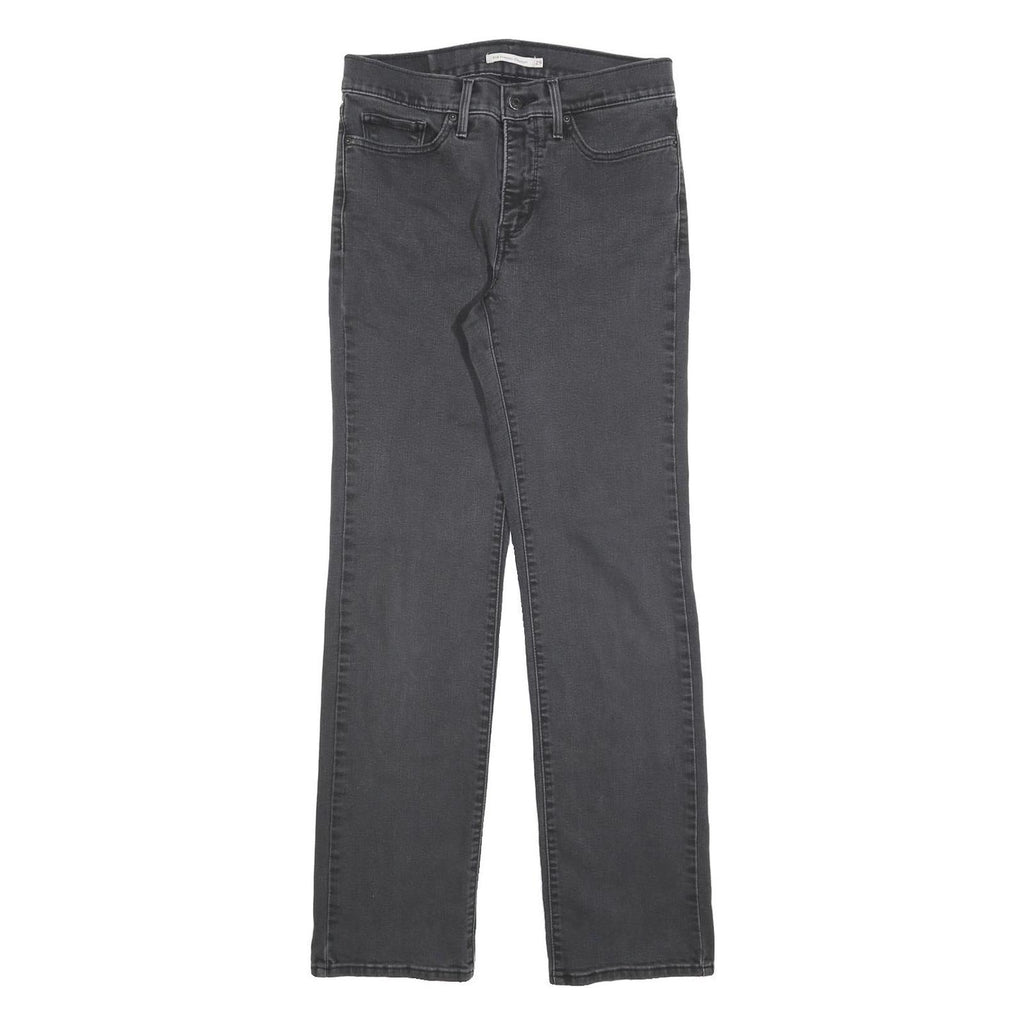 LEVI'S 314 Womens Jeans Black Regular Straight Denim W29 L32 Zip Cotton Blend