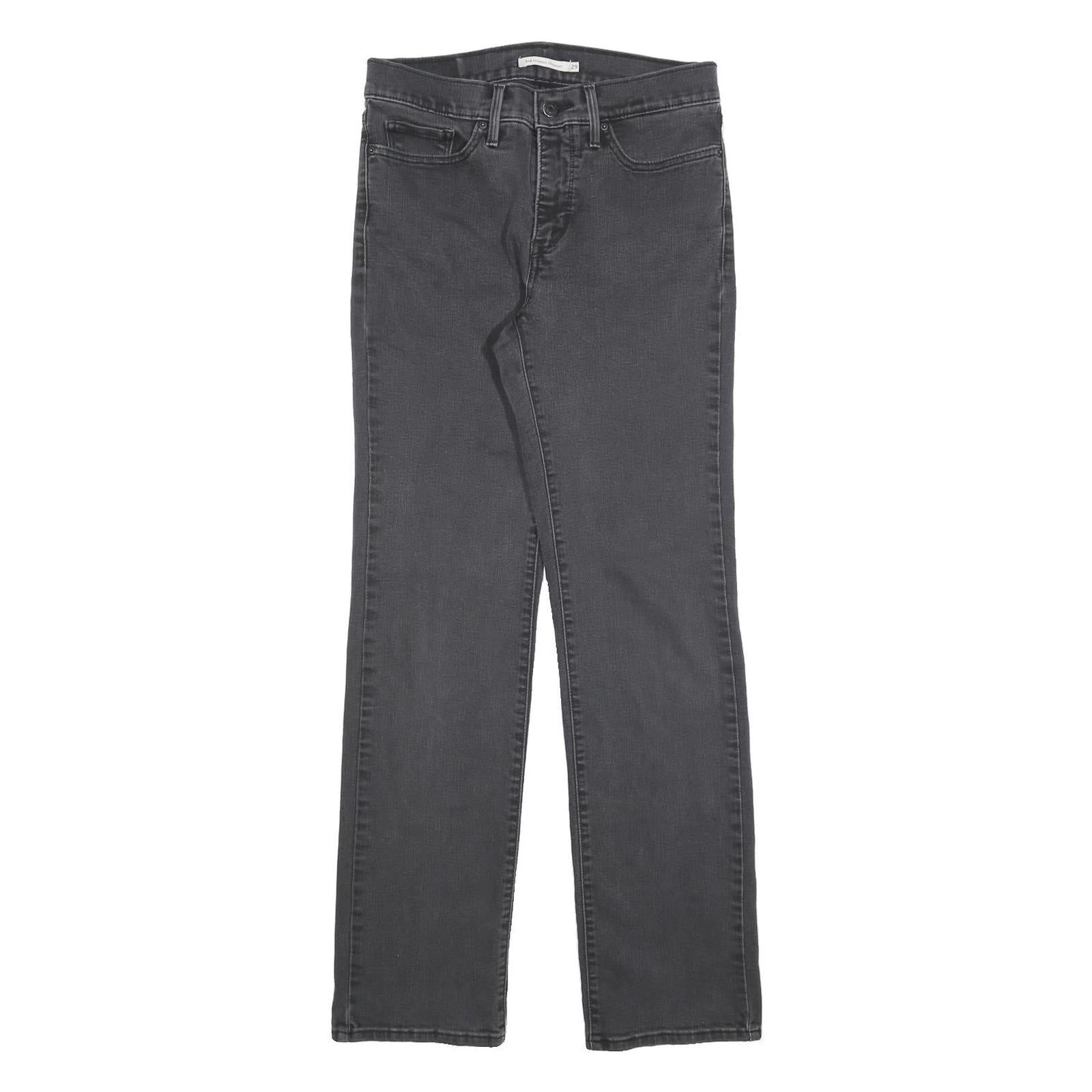 LEVI'S 314 Womens Jeans Black Regular Straight Denim W29 L32 Zip Cotton Blend