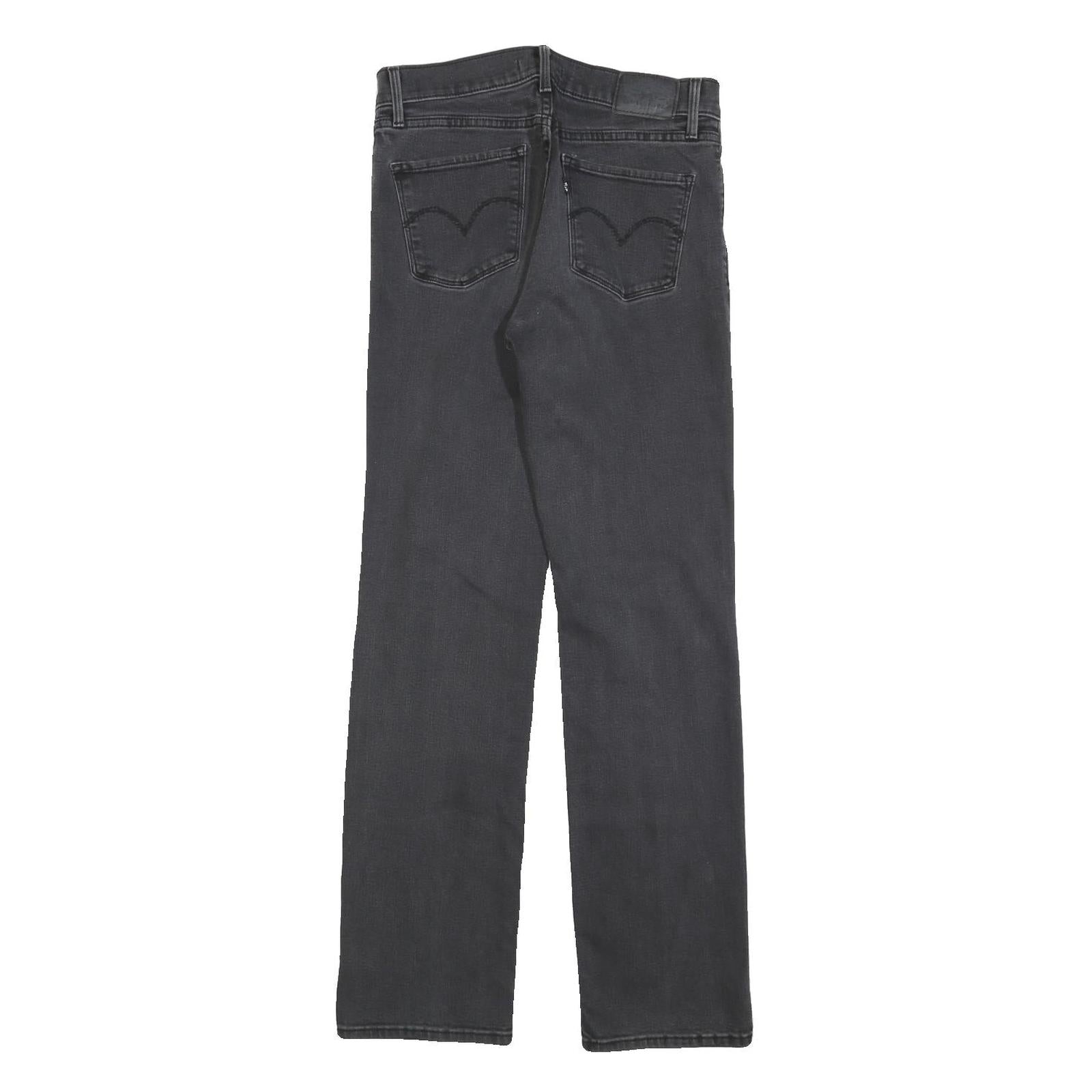 LEVI'S 314 Womens Jeans Black Regular Straight Denim W29 L32 Zip Cotton Blend