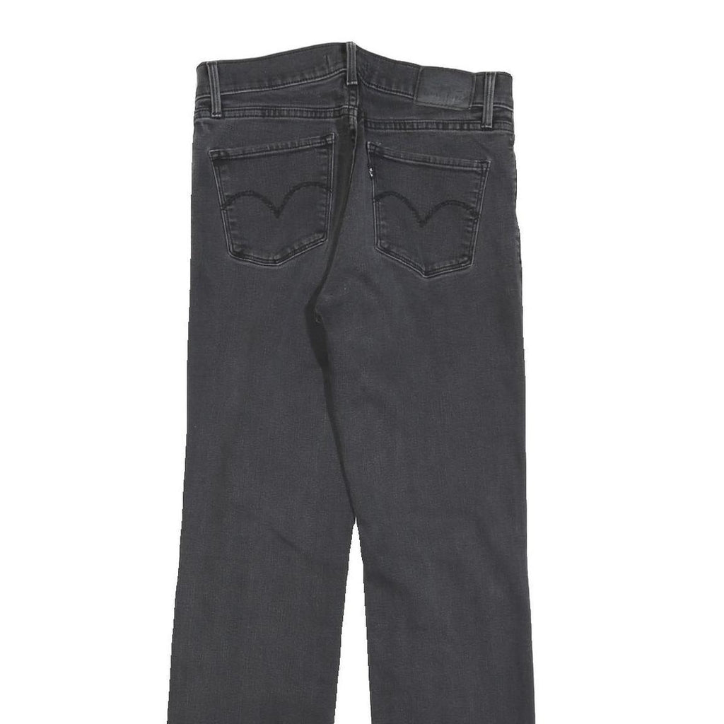 LEVI'S 314 Womens Jeans Black Regular Straight Denim W29 L32 Zip Cotton Blend