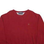TOMMY HILFIGER Womens Red Cotton Blend Crew Neck XL Sweatshirt Casual Pullover