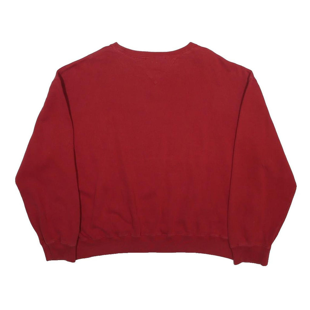 TOMMY HILFIGER Womens Red Cotton Blend Crew Neck XL Sweatshirt Casual Pullover