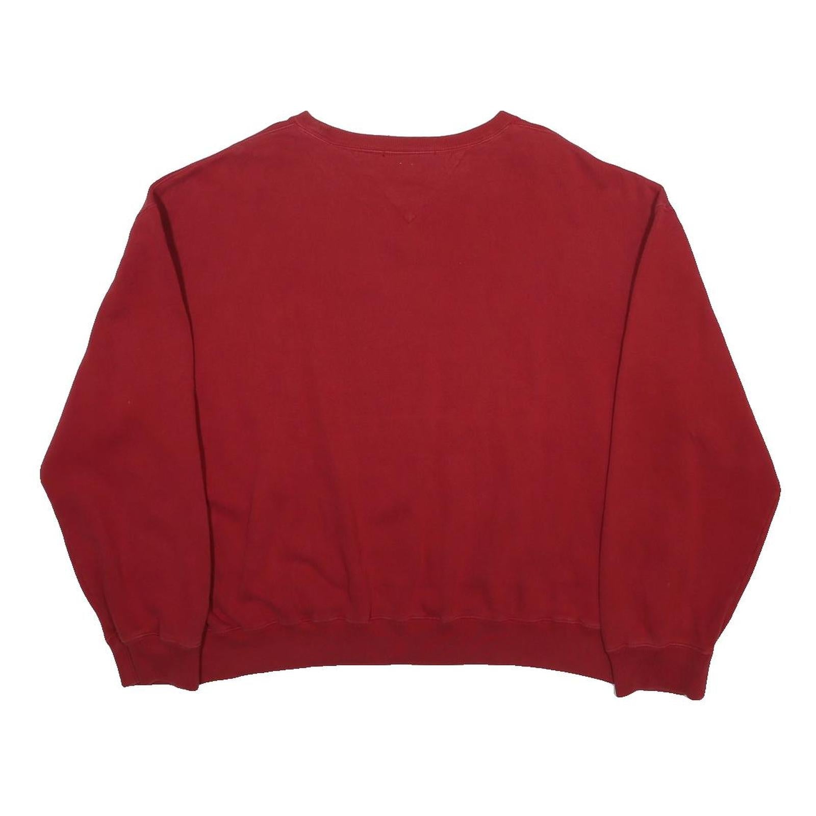 TOMMY HILFIGER Womens Red Cotton Blend Crew Neck XL Sweatshirt Casual Pullover