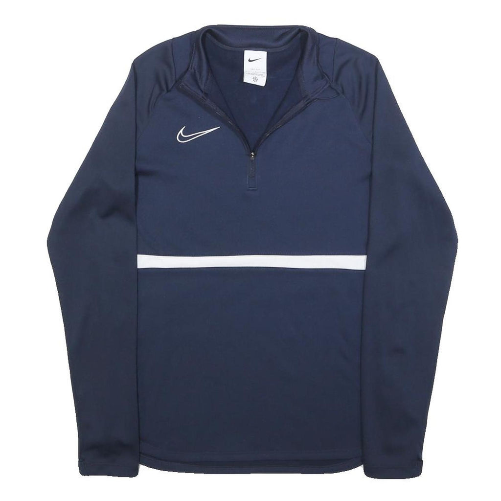 NIKE Mens Navy Crew Neck Sweatshirt S Polyester Sportswear Activewear