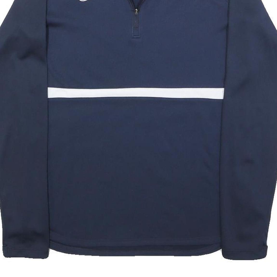 NIKE Mens Navy Crew Neck Sweatshirt S Polyester Sportswear Activewear