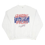 FRUIT OF THE LOOM Mens White Grandpa's Spoilin's Pullover Sweatshirt XL