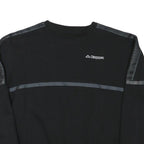 KAPPA Womens Black Crew Neck M Logo Sweatshirt Cotton Blend Casual Sporty