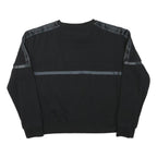 KAPPA Womens Black Crew Neck M Logo Sweatshirt Cotton Blend Casual Sporty