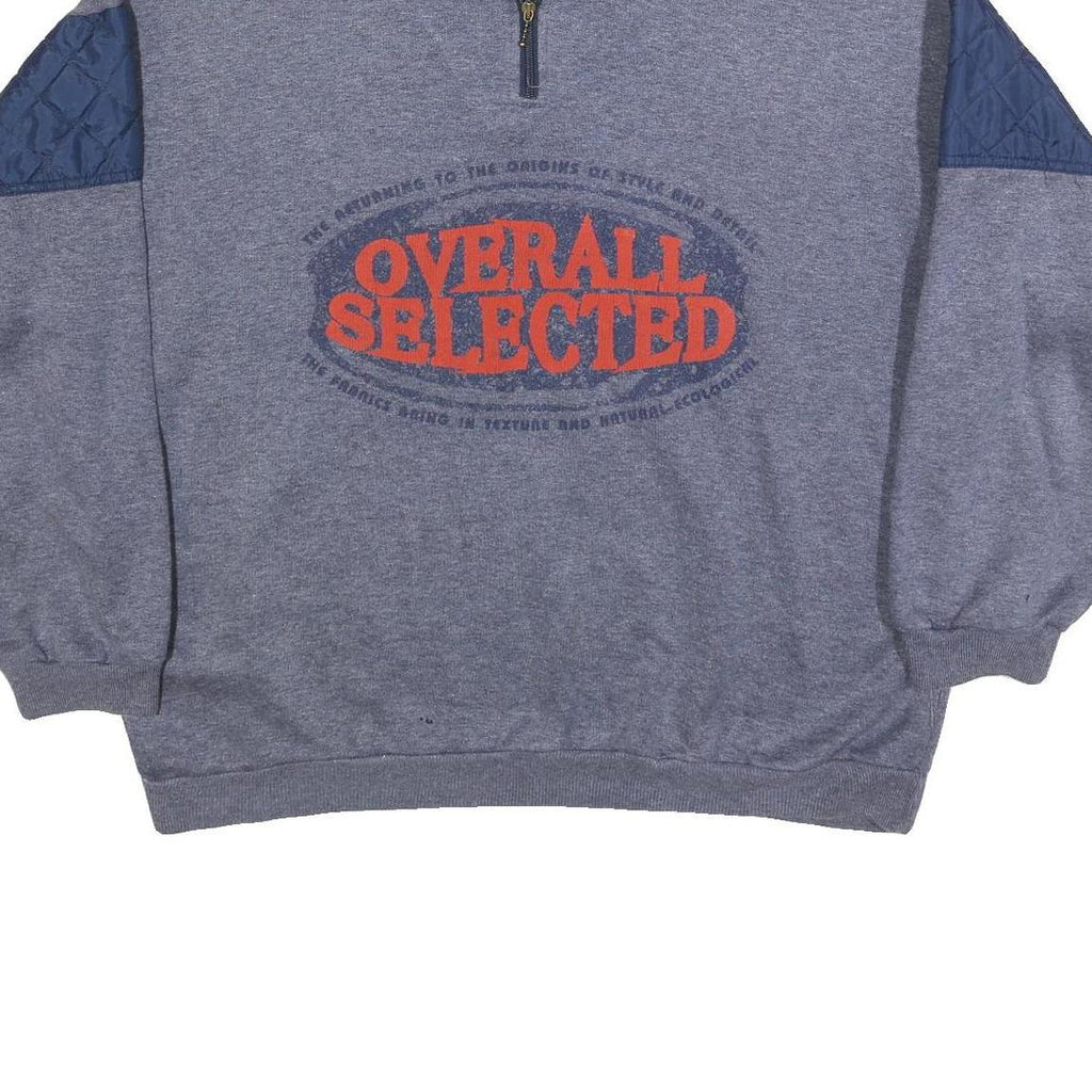 C&A Mens Grey Blue Sweatshirt Quarter Zip XL Cotton Blend Casual Pullover